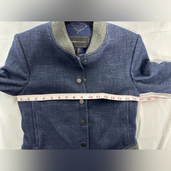 BCBGMaxazaria Denim Varsity Jacket Size XS - Picture 8 of 8